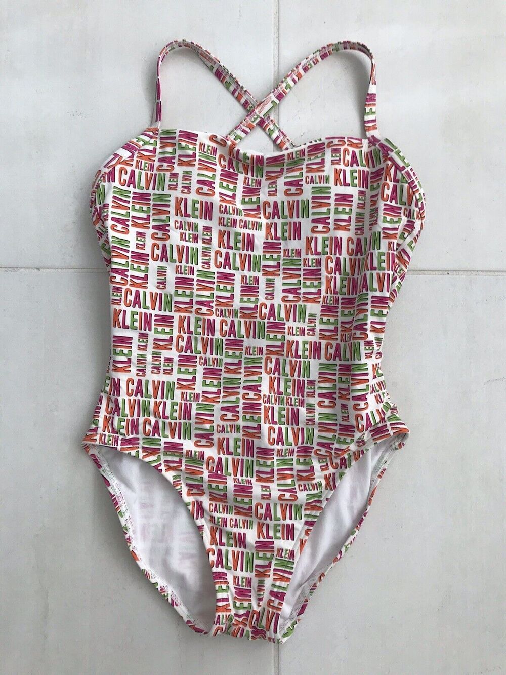Calvin Klein Multicolor Logo Print One Piece Swimsuit